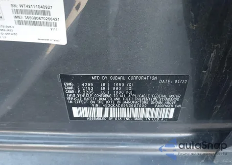 2022 Subaru Impreza Premium from USA, damaged, VIN 4S3GKAD69N3607002